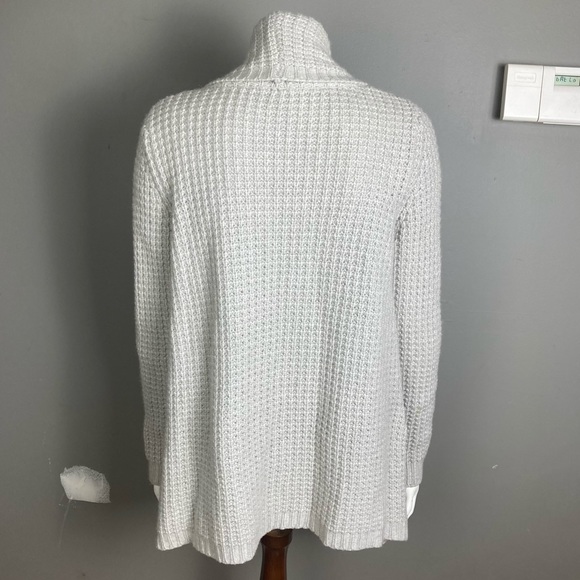 Autumn cardigan blanket sweater soft cozy Cashmere blend light grey size medium - Picture 4 of 10